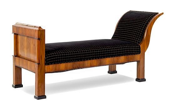 Appraisal: A Biedermeier Parcel Ebonized Walnut Daybed Height x width x