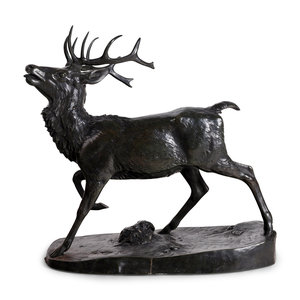 Appraisal: Antoine-Louis Barye French - Cerf debout bronze inscribed Barye and