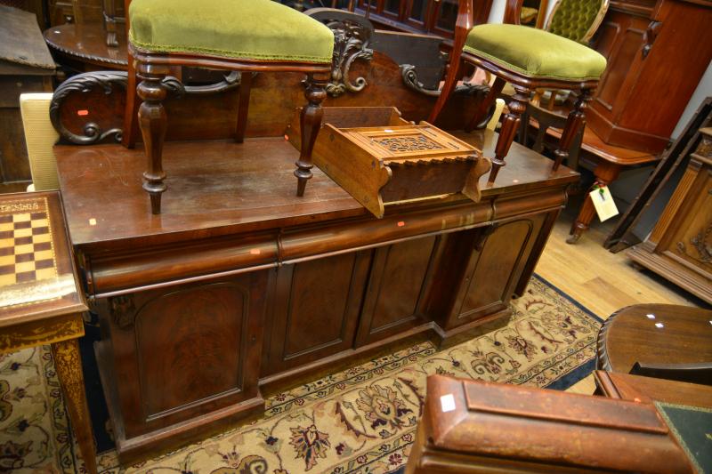 Appraisal: A CEDAR VICTORIAN FOUR DOOR BREAKFRONT SIDEBOARD A CEDAR VICTORIAN