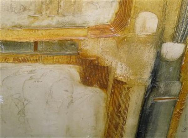 Appraisal: Abstract Impressionist scenes th century Relief cast mixed media Indistinctly