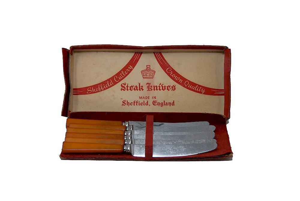 Appraisal: Set Bakelite Knives Set Bakelite Knives Packaging Insurance Handling And