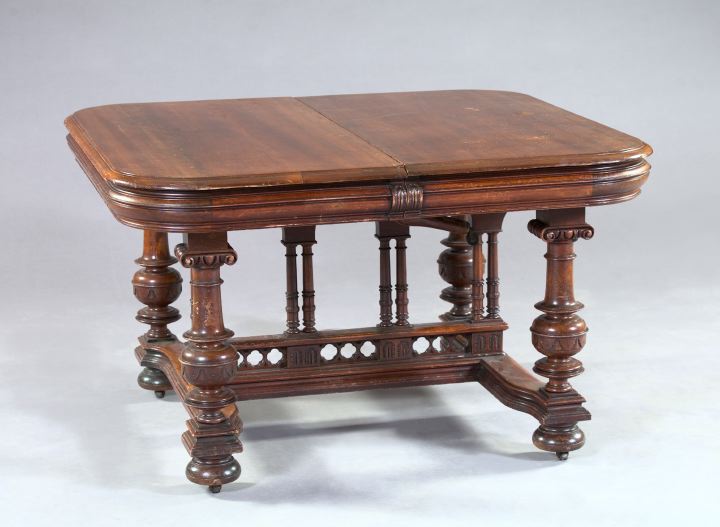 Appraisal: Extensive Continental Stained Mahogany Dining Table late th century the