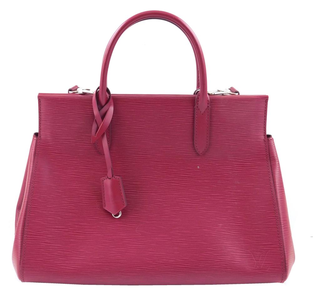 Appraisal: Louis Vuitton Marly BB handbag fuchsia epi leather silver hardware