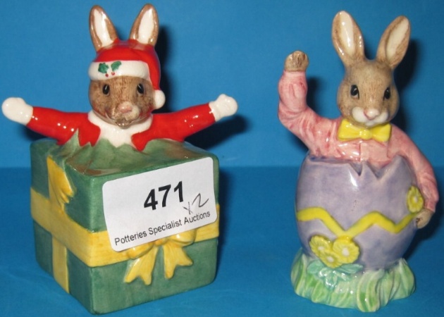 Appraisal: Royal Doulton Bunnykins Figures Santas Little Helper DB And Easter