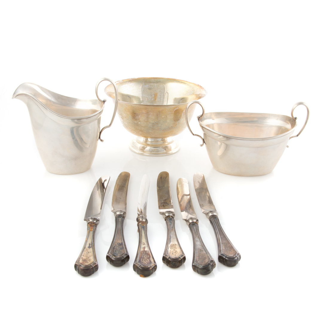 Appraisal: An assortment of sterling silver table items comprising Reed Barton