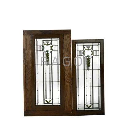 Appraisal: PRAIRIE SCHOOL Pair of leaded glass casement windows one mounted