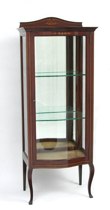 Appraisal: Wood Glass Front Vitrine circa early th Century Beautiful china