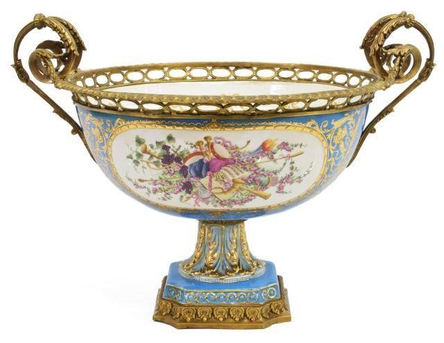 Appraisal: Sevres style parcel gilt porcelain center bowl th c having