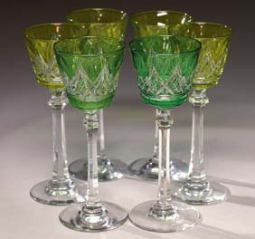 Appraisal: SIX BACCARAT STEM GLASSES Group of six Baccarat flashed crystal