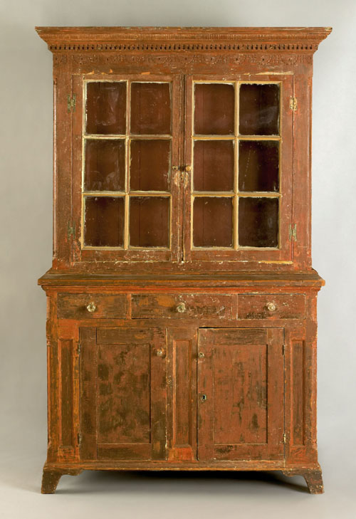 Appraisal: Pennsylvania pine Dutch cupboard ca in parts with the top