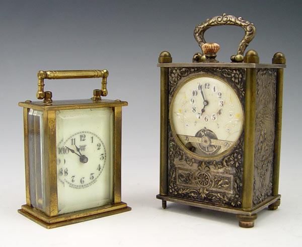 Appraisal: PIECE CARRIAGE CLOCKS FRENCH DEPOSE WATERBURY pieces to include French