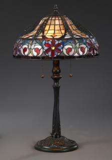 Appraisal: Tiffany Style Leaded Glass Table Lamp late th c Tiffany