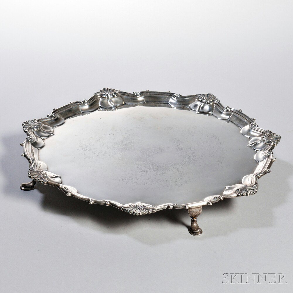 Appraisal: George V Sterling Silver Salver London - J W Benson