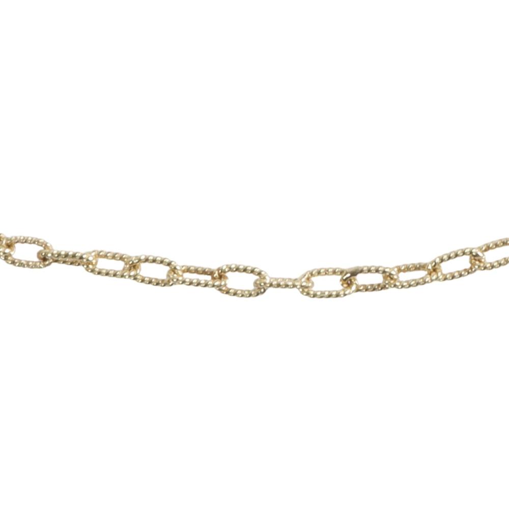 Appraisal: Fancy textured K yellow gold open link rolo chain dwt