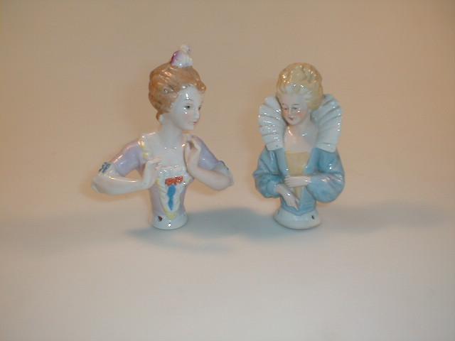 Appraisal: Two German porcelain half dolls