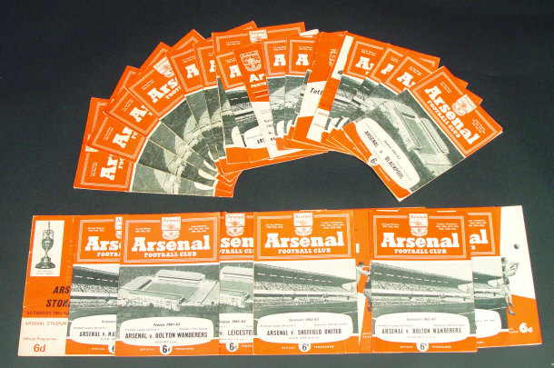 Appraisal: Approximately thirty Arsenal Football Club programmes c s