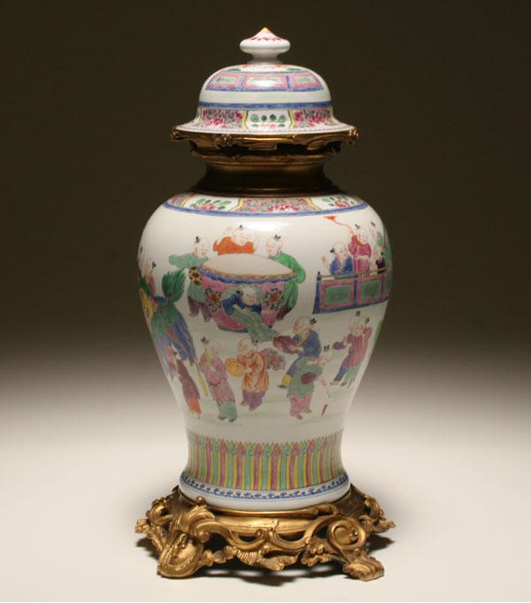 Appraisal: Chinese export porcelain urn hand painted scenes depicting frolicing children