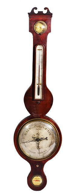 Appraisal: A REGENCY MAHOGANY WHEEL BAROMETER by G Messer Graves End