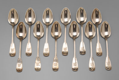 Appraisal: Tiffany Palm sterling serving spoons set of marks for Tiffany