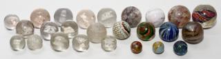 Appraisal: SULFIDE LATTICINO AND OTHER GLASS MARBLES PIECES SULFIDE LATTICINO AND