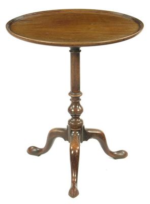 Appraisal: An early th century mahogany tripod table the circular dished