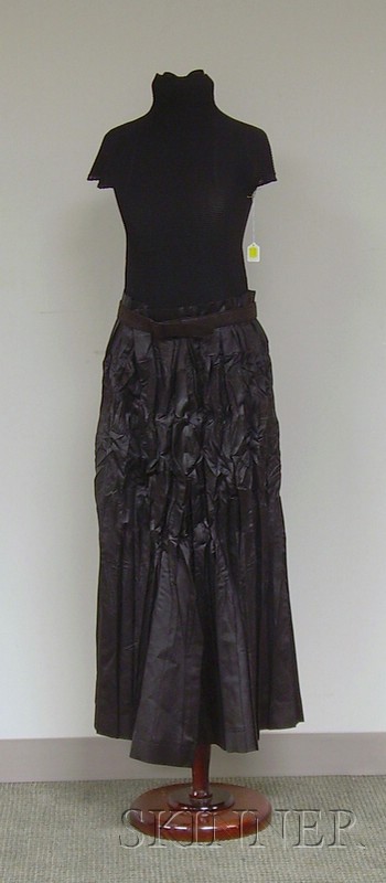 Appraisal: Issey Miyake Black Pleated Skirt and Top Japan size medium