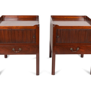 Appraisal: A Pair of George III Mahogany Bedside Commodes TH TH