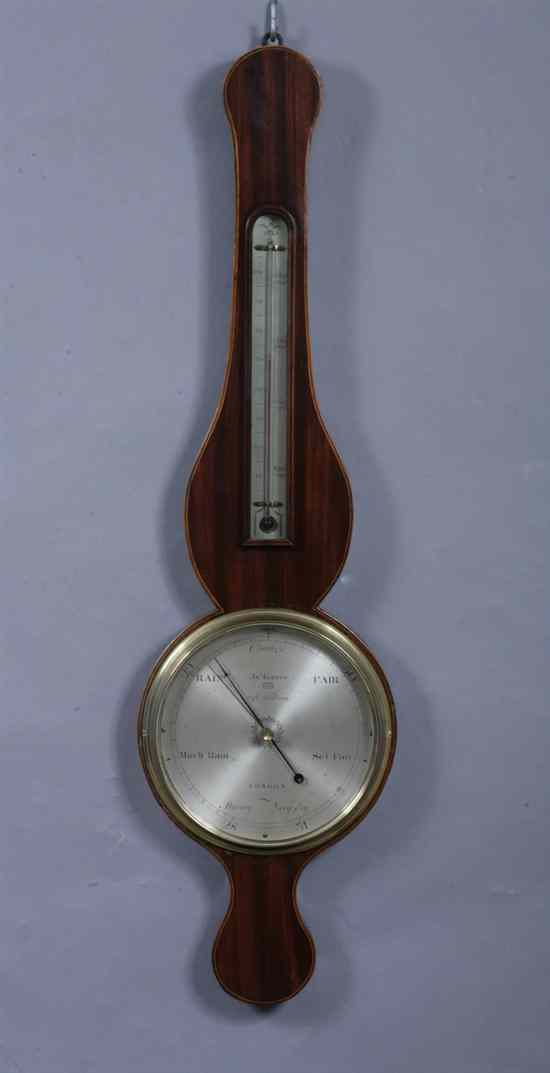 Appraisal: GEORGE III MAHOGANY WHEEL BAROMETER London by Dominico Gatty early