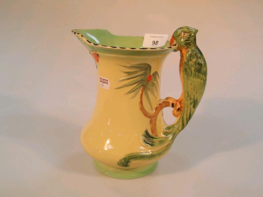 Appraisal: A Burleigh ware pottery jug with a parrot moulded handle