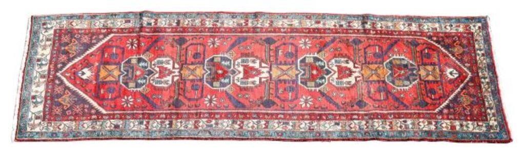 Appraisal: HAND-TIED PERSIAN HAMADAN RUNNER ' X ' Hand-tied Persian Hamadan