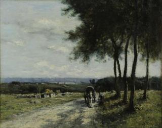 Appraisal: YOUNG Harvey Oil on Canvas On the Road to Fontainebleau