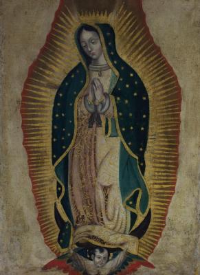 Appraisal: Mexican School th Century Our Lady of Guadalupe oil on