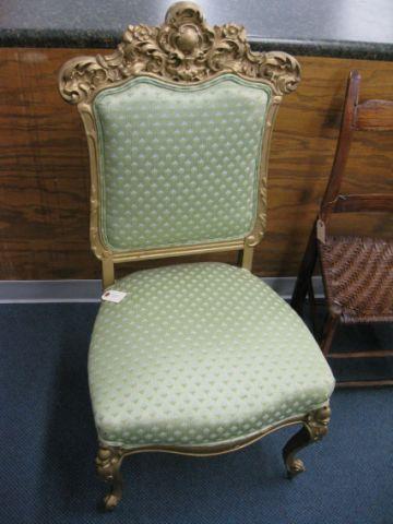 Appraisal: French Victorian Side Chair rococo style gold trim