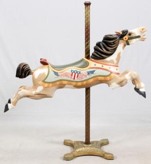 Appraisal: C W PARKER WOOD CAROUSEL HORSE 'S GOLD CANADIAN SILVER