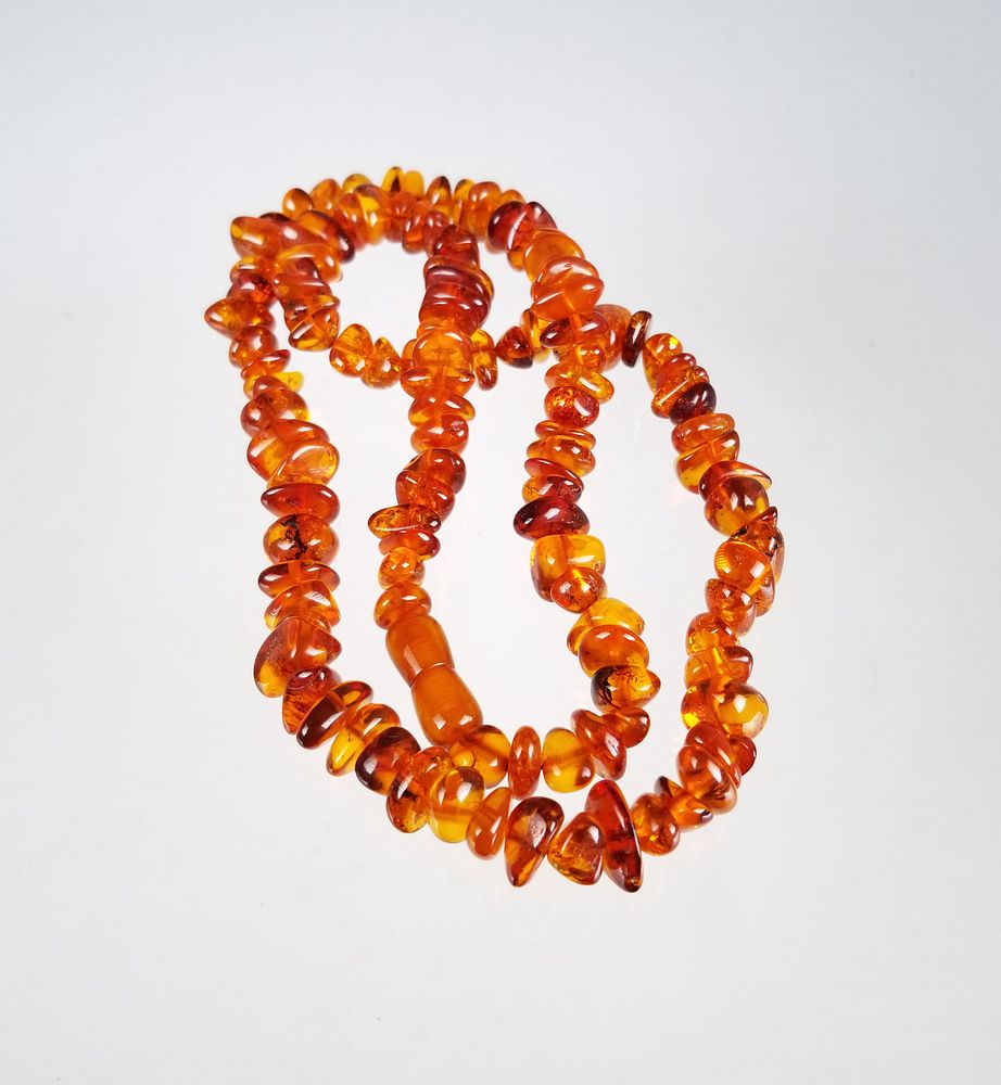 Appraisal: Amber Style Bead Necklace Amber Style Bead Necklace Length in