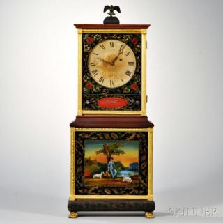 Appraisal: Aaron Willard Bride's Shelf Clock Boston Massachusetts c cherry case