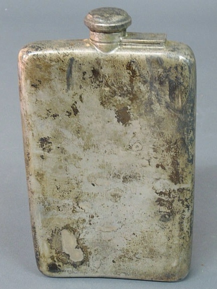 Appraisal: Sterling silver flask approx pint h x w