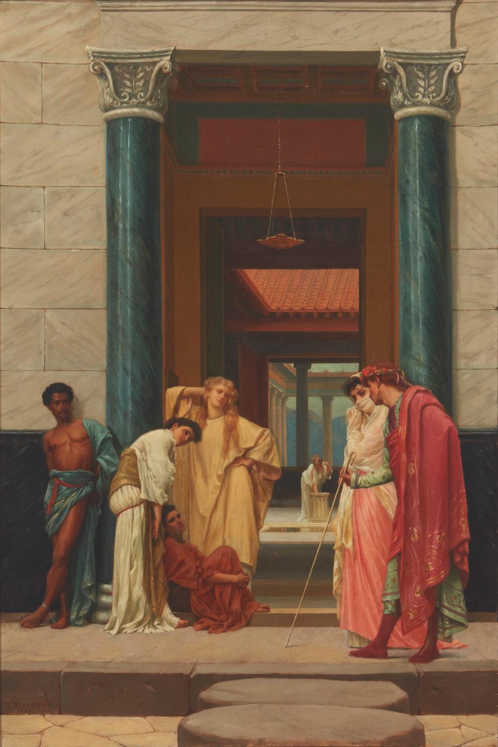 Appraisal: Gustave Clarence Rodolphe Boulanger - French Arcadian figures near hall