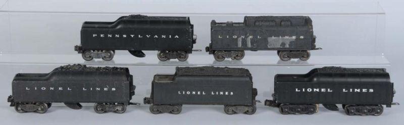 Appraisal: Lot of Lionel O-Gauge Train Tenders Description Post-war Four of