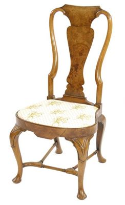 Appraisal: A walnut side chair in George I style having a