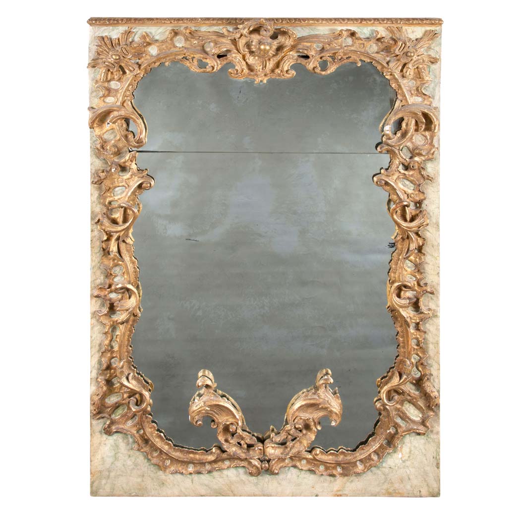 Appraisal: Continental Rococo Faux Painted and Parcel Gilt Mirror Mid th