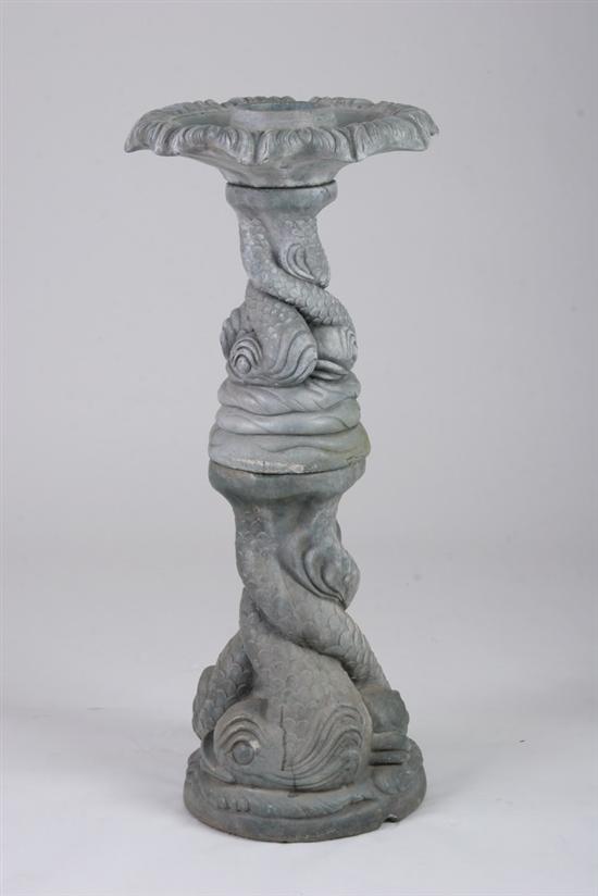 Appraisal: EMPIRE STYLE TWO-TIERED FOUNTAIN th century Anthemion-cast basin raised on