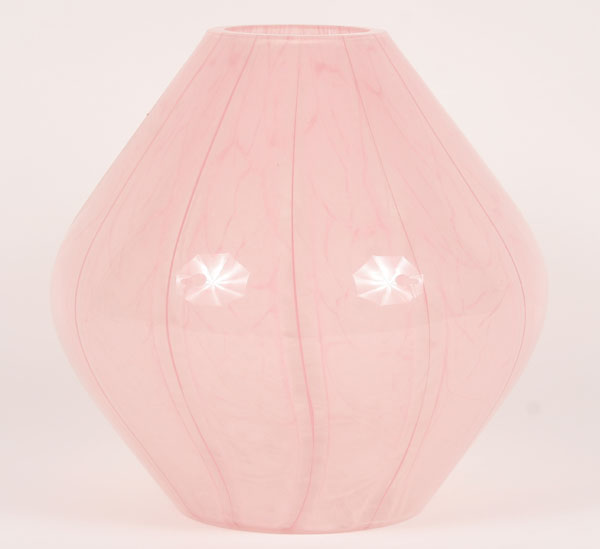 Appraisal: Modern pink art glass vase H Very good condition with