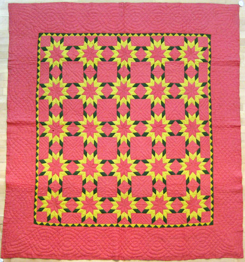 Appraisal: Applique star pattern quilt x