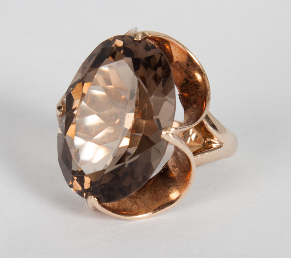 Appraisal: Lady's K gold smoky topaz cocktail ring size grams