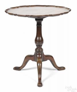 Appraisal: George III mahogany piecrust candlestand ca '' h '' w