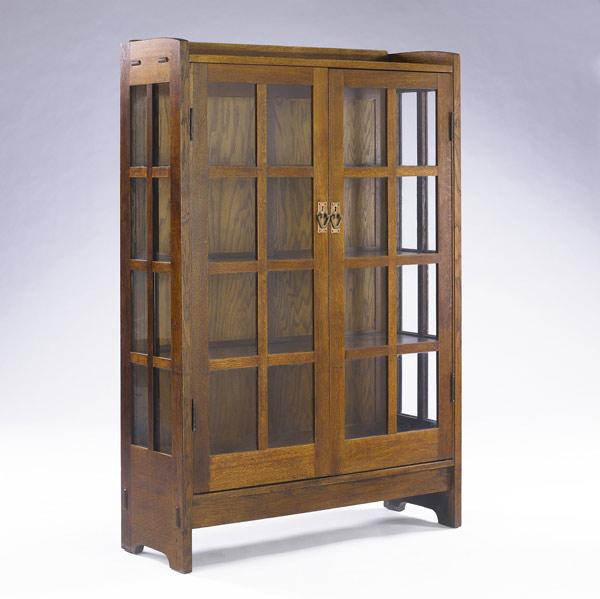 Appraisal: GUSTAV STICKLEY Double-door china cabinet no with gallery top and