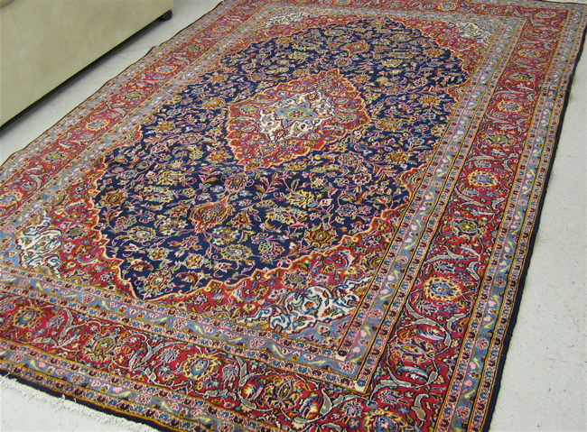 Appraisal: PERSIAN KASHAN CARPET Isfahan Province central Iran floral and central