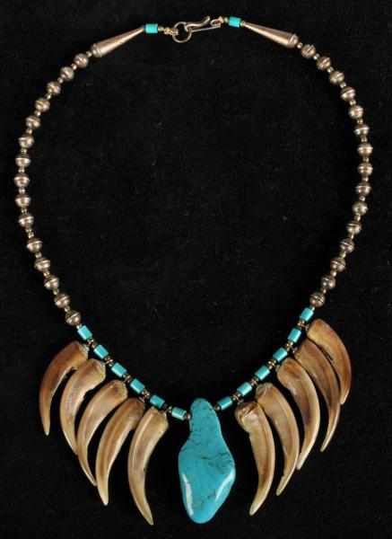 Appraisal: Native American Indian Navajo Necklace Description With one - center