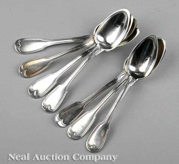 Appraisal: A Group of Seven French st Standard Silver Soup Spoons